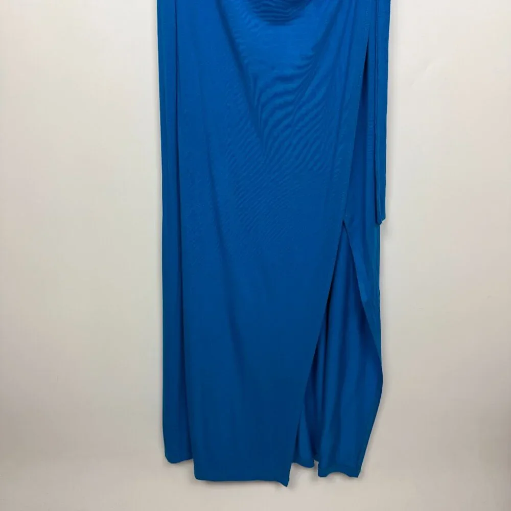 Free People Alyssa Long Sleeve Boho Wrap‎ Maxi Dress Blue Small